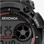 Sekonda Mens Black Plastic Digital Watch 1676