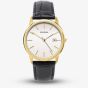 Sekonda Mens Gold Tone Black Leather Strap Watch 1718