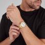 Sekonda Mens Octaire Silver Dial Gold Plated Stainless Steel Bracelet Watch 30283