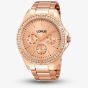 Lorus Ladies Rose Gold Plated Crystal Set Bracelet Watch RP650BX9