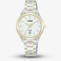 Lorus Ladies Classic Two Tone White Dial Bracelet Watch RJ290BX9