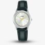 Lorus Ladies Classic White Dial Black Leather Strap Watch RG215YX9