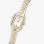 Lorus Ladies Expander Two Tone White Dial Square Watch RG312AX9