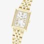 Lorus Ladies Rectangular White Dial Golden Bracelet Watch RG238YX9