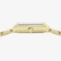 Lorus Ladies Rectangular White Dial Golden Bracelet Watch RG238YX9