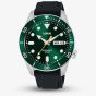 Lorus Mens Green Dial Black Rubber Strap Watch RL455AX9