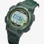 Lorus Mens Digital Dark Green Rubber Strap Watch R2333PX9