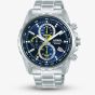 Lorus Mens Blue Green Accents Chronograph Bracelet Watch RM373JX9