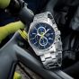 Lorus Mens Blue Green Accents Chronograph Bracelet Watch RM373JX9