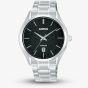 Lorus Mens Classic Black Dial Stainless Steel Bracelet Watch RH963RX9