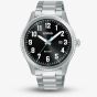 Lorus Mens Sport Black Dial Stainless Steel Bracelet Watch RH979RX9