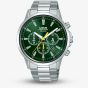 Lorus Mens Green Yellow Accents Chronograph Bracelet Watch RT313LX9