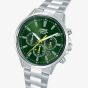 Lorus Mens Green Yellow Accents Chronograph Bracelet Watch RT313LX9