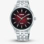 Lorus Mens Curve Red Dial Date Watch RS907EX9