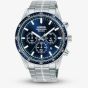 Lorus Mens Sports Chronograph Blue Dial Bracelet Watch RT347LX9