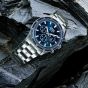 Lorus Mens Sports Chronograph Blue Dial Bracelet Watch RT347LX9