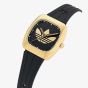 Adidas Retro Wave One Gold Tone Black Strap Watch AOSY260012I