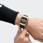 Adidas Retro Wave One Gold Tone Black Strap Watch AOSY260012I
