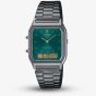 Casio Unisex Vintage Green Dial Dual Display Watch AQ-230EGG-3AEF