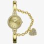 Timex Ladies Aveline Gold Tone Crystal Watch & Heart Bracelet Gift Set TWG067900