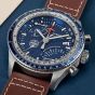 Timex Mens Fly Back Chronograph x Pan Am Leather Strap Watch TW2W97200