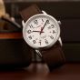 Timex Mens Easy Reader White Dial Brown Leather Strap Watch TW2Y12600