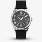 Timex Mens Easy Reader Black Dial Black Leather Strap Watch TW2Y12800