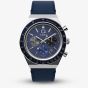 Timex Mens Q Blue Chronograph Dial Leather Strap Watch TW2Y36100
