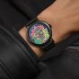 Timex Mens Weekender Day Of The Dead Black Leather Strap Watch TW2Y15900