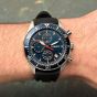 Timex Mens Ridgefield Chronograph Blue Rubber Strap Watch TW2Y62300