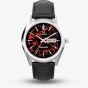 Timex Mens Q Red Vega 1978 Reissue Black Leather Strap Watch TW2Y55700