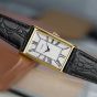 Timex Mens 1976 Lexington Reissue Gold Rectangle Black Leather Strap Watch TW2Y56200