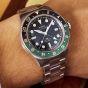 Timex Mens Waterbury Heritage Stainless Steel Black & Green Bezel Watch TW2Y60800