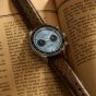 Timex Mens Waterbury Heritage Blue Chronograph Dial Brown Leather Strap Watch TW2Y70600