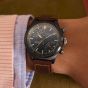 Timex Mens Waterbury Ace Fly-Back Chronograph Brown Leather Strap Watch TW2Y70100
