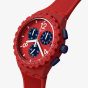 Swatch Primarily Red Chronograph Watch SUSR407