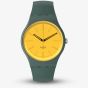 Swatch Gold In The Garden Khaki & Yellow Watch SO29G103
