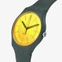Swatch Gold In The Garden Khaki & Yellow Watch SO29G103