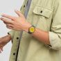Swatch Gold In The Garden Khaki & Yellow Watch SO29G103