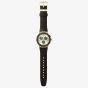Swatch Essentials Obsidian Ink Sun Brushed Silver Watch SUST402