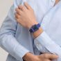Swatch Unisex Squarely Blacklight Blue Watch SO34N700