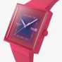 Swatch Unisex Squarely Berry Pink Watch SO34R700