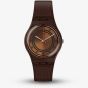 Swatch Schoggi Brown Rubber Strap Watch GC114