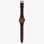 Swatch Schoggi Brown Rubber Strap Watch GC114