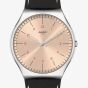 Swatch Smart Stitch Black Leather Strap Watch SS07S118