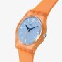 Swatch View From A Mesa Orange & Light Blue Watch LO116