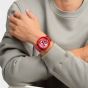 Swatch Unisex Hattie Heart Pink & Red Heart Dial Watch SB05Z103