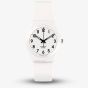 Swatch Unisex Just White Soft Strap Watch SO28W107-S14