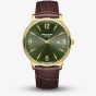 Lee Cooper Mens Green Dial Brown Leather Strap Watch LC08379.172
