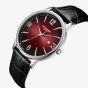 Lee Cooper Mens Red Dial Black Leather Strap Watch LC08379.381